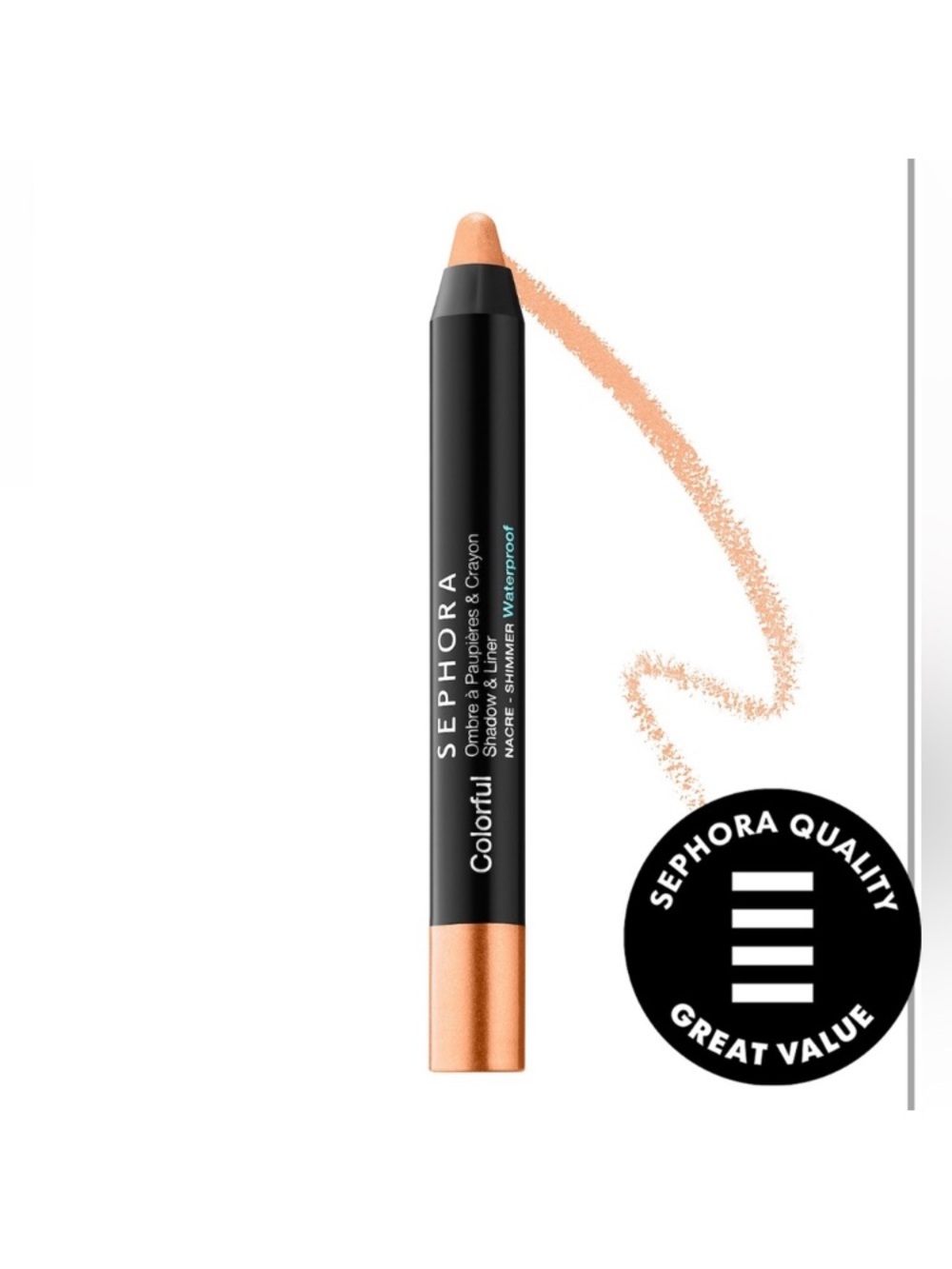 Sephora Colorful Waterproof Eyeshadow & Eyeliner Multi-Stick Beige Glitter